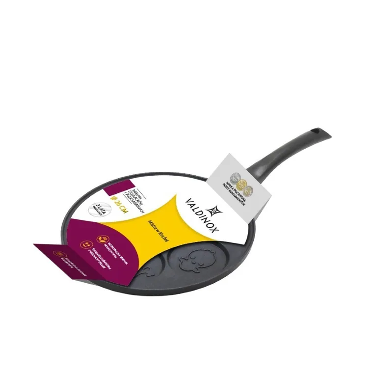Valdinox, patelnia do placków i jajek sadzonych, odlewana, 26 cm, zwierzątka