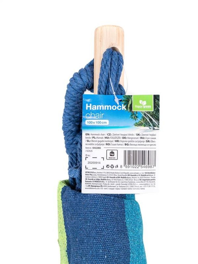 Vetro, fotel wiszący, huśtawka, niebieska, 100-100 cm