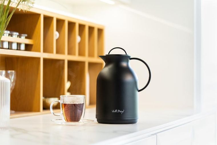 Vialli Design, Amo, termos z wkładem szklanym, czarny, 1l