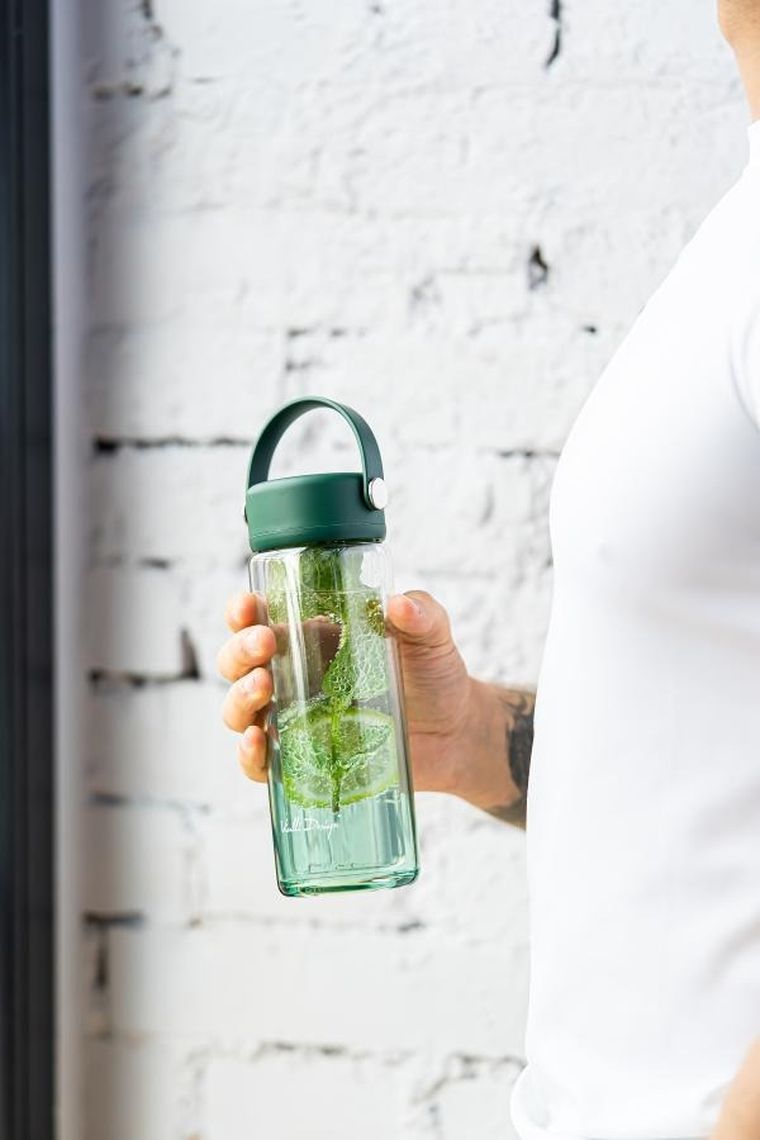 Vialli Design, Fuori, butelka z podwójną ścianką i zaparzaczem, zielona, 350 ml