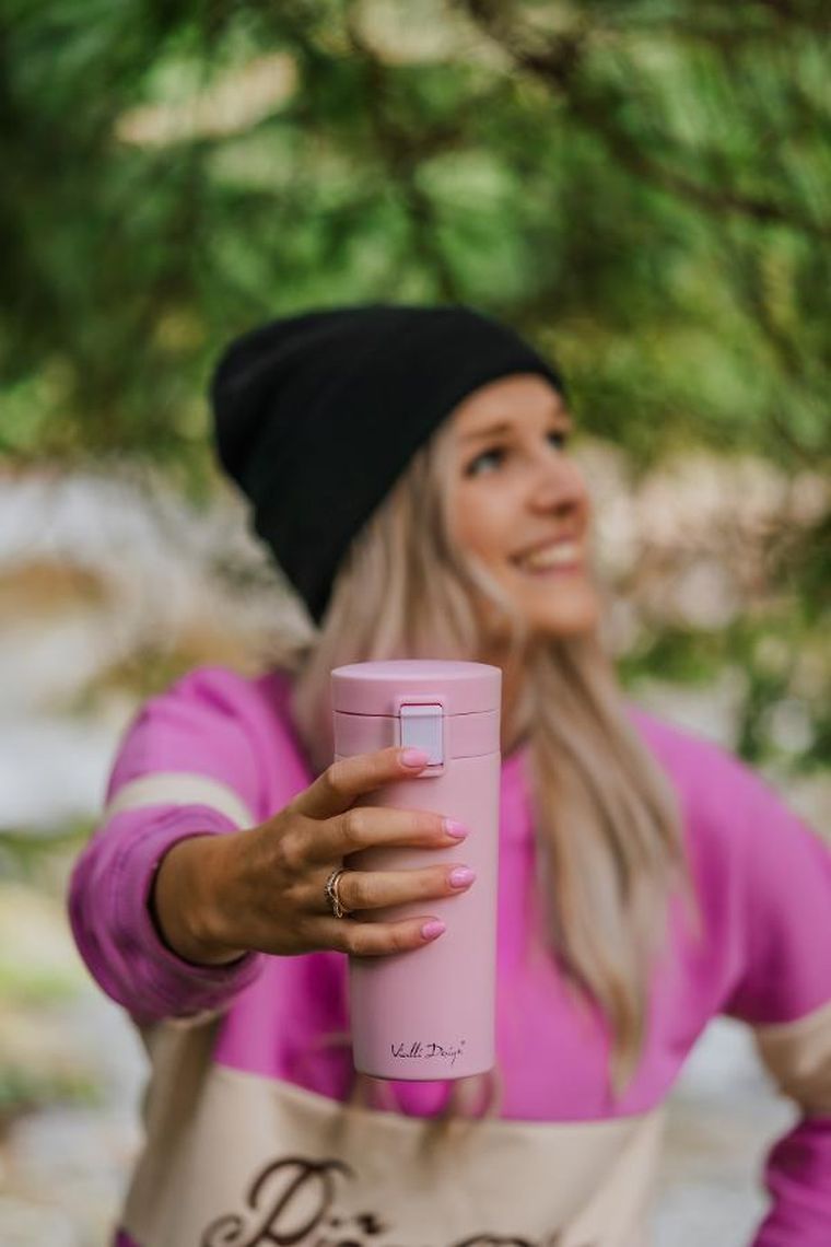 Vialli Design, Fuori, kubek termiczny, różowy, 400 ml