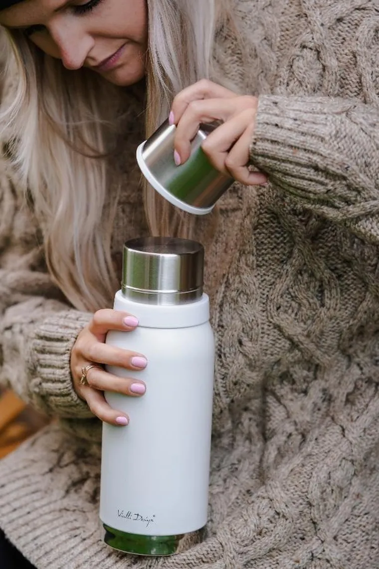 Vialli Design, Fuori, termos turystyczny, biały, 1l