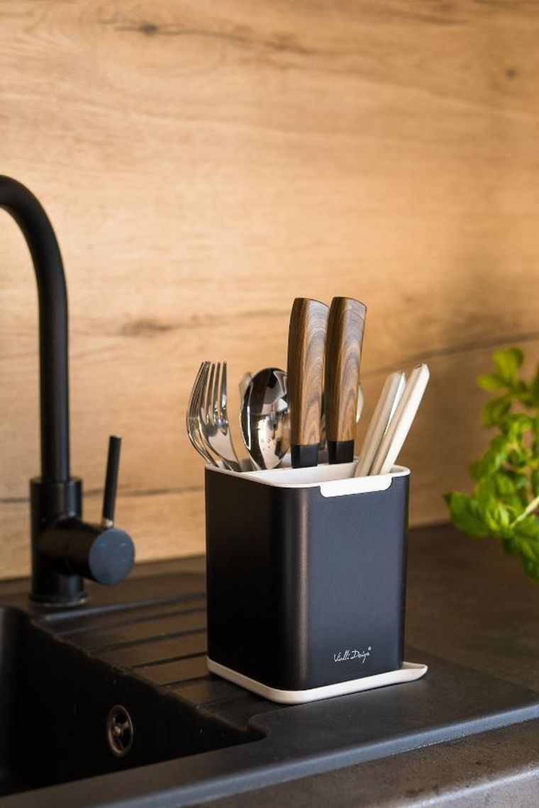 Vialli Design, Livio Duo, ociekacz na sztućce, czarny
