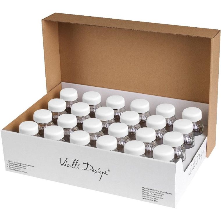 Vialli Design, słoiczki na przyprawy, Vilagio, 24 szt., kolor biały