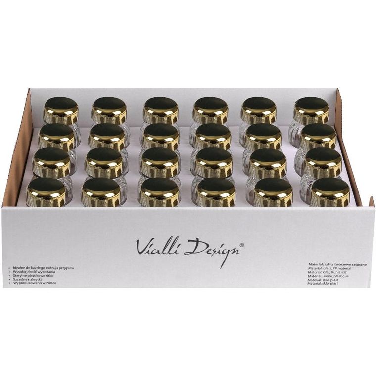 Vialli Design, słoiczki na przyprawy, Vilagio, 24 szt., kolor złoty
