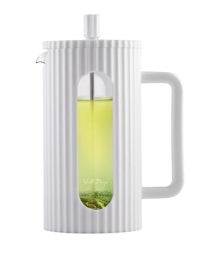 Vialli Design, zaparzacz do kawy i herbaty, 1000 ml, Livio, biały