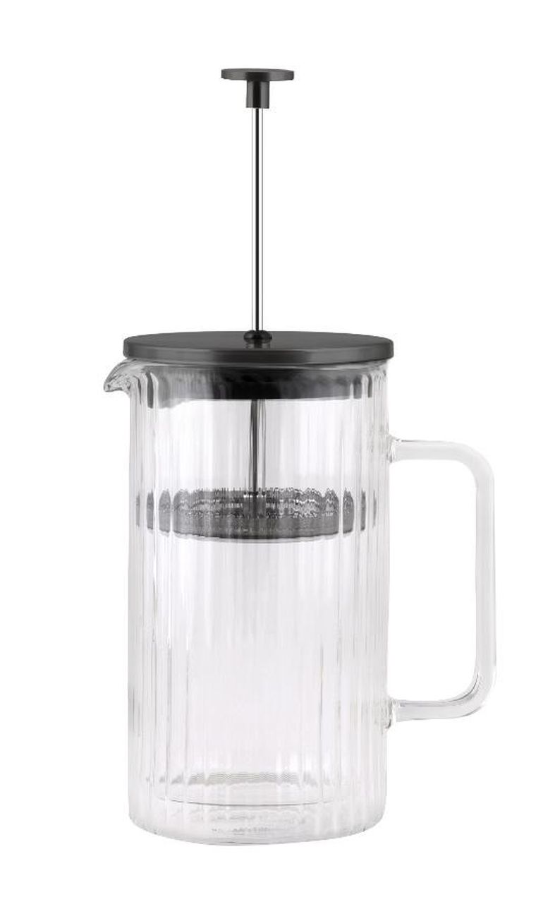 Vialli Design, zaparzacz do kawy i herbaty z podwójną ścianką, 1000 ml, Tulip grafitowy mat