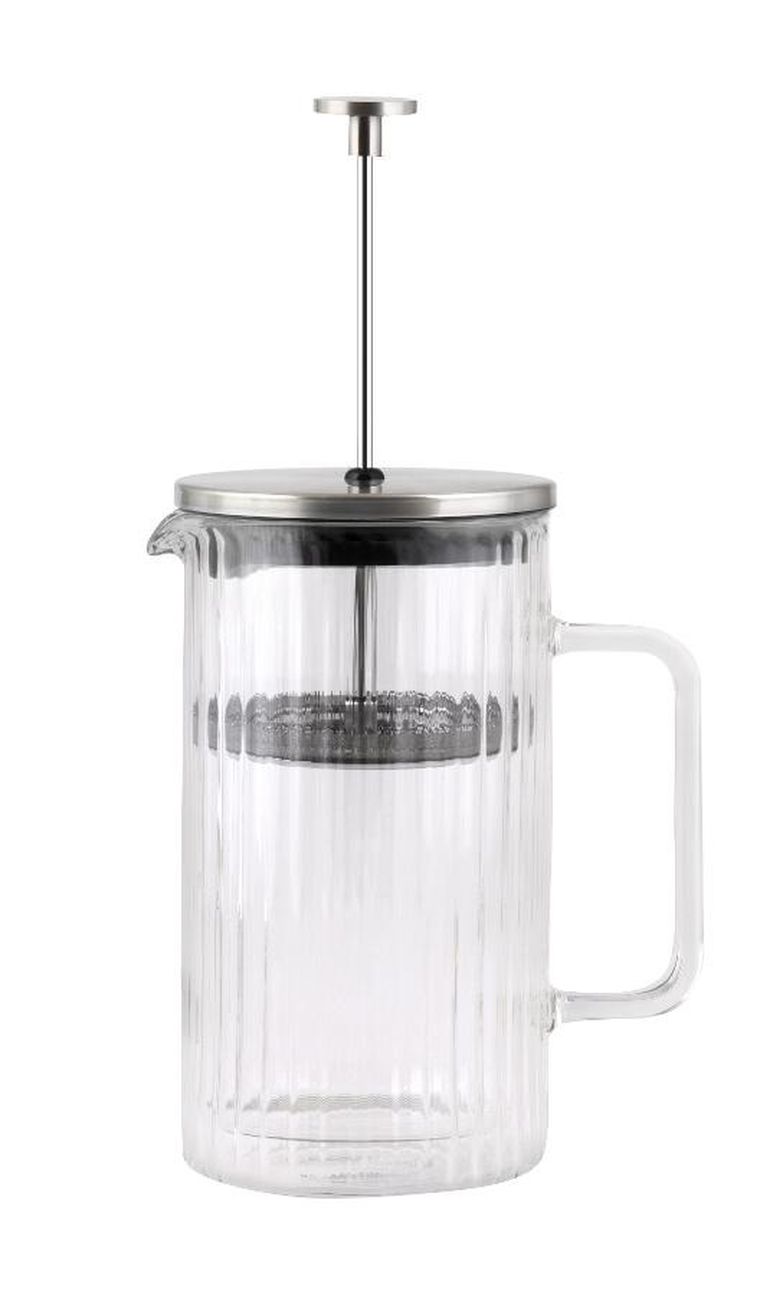 Vialli Design, zaparzacz do kawy i herbaty z podwójną ścianką, 1000 ml, Tulip srebrny mat