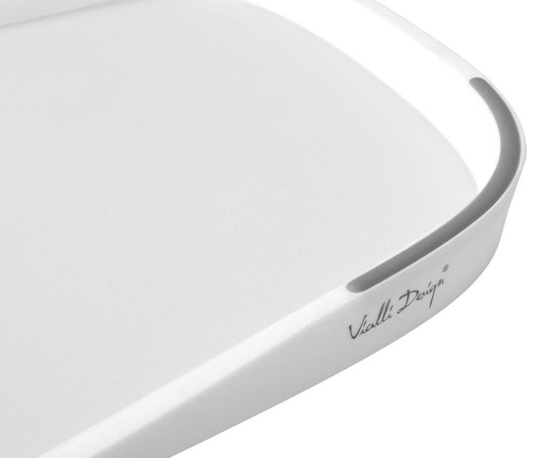 Vialli Design, zestaw 5 noży w bloku FINO z deską, Livio, biały