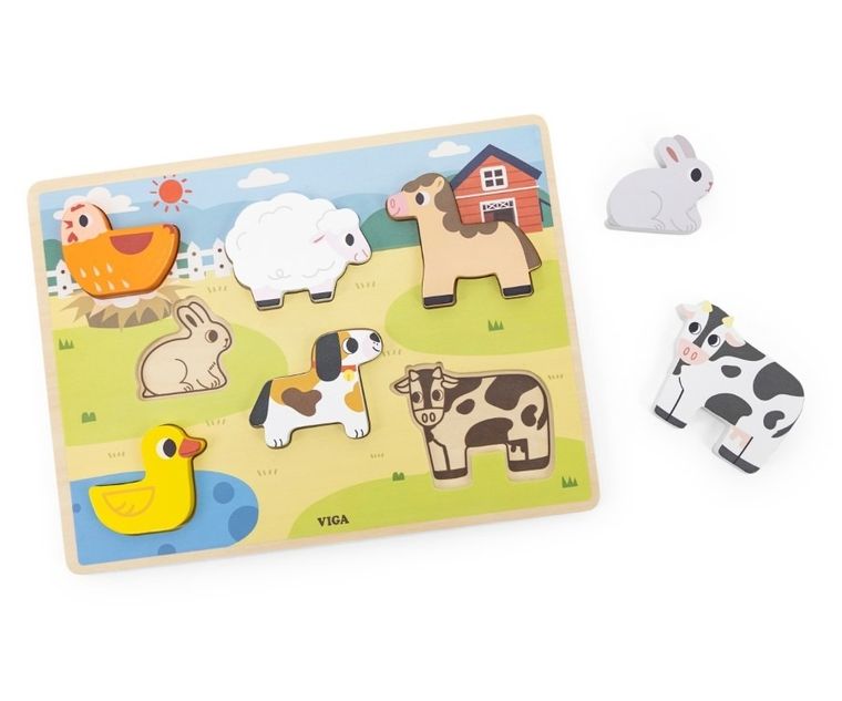 Viga, farma, puzzle na podkładce, 7 elementów