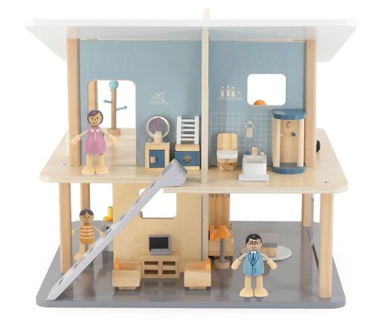 Viga, PolarB, zestaw mebelków do domku dla lalek, łazienka