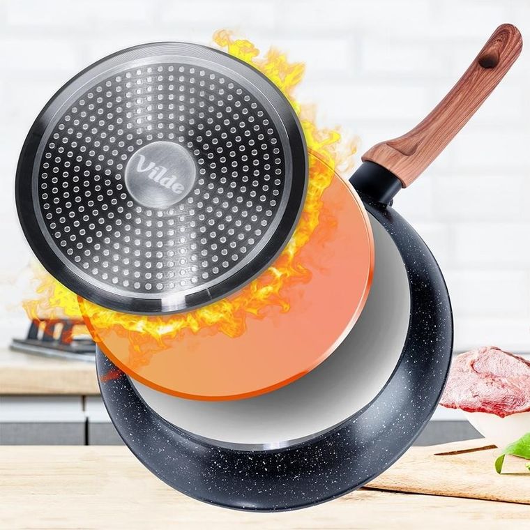 Vilde, Black&Wood, patelnia granitowa, 24 cm