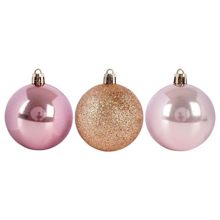 Vilde, bombki choinkowe nietłukące, różowe, 12 szt., 6 cm