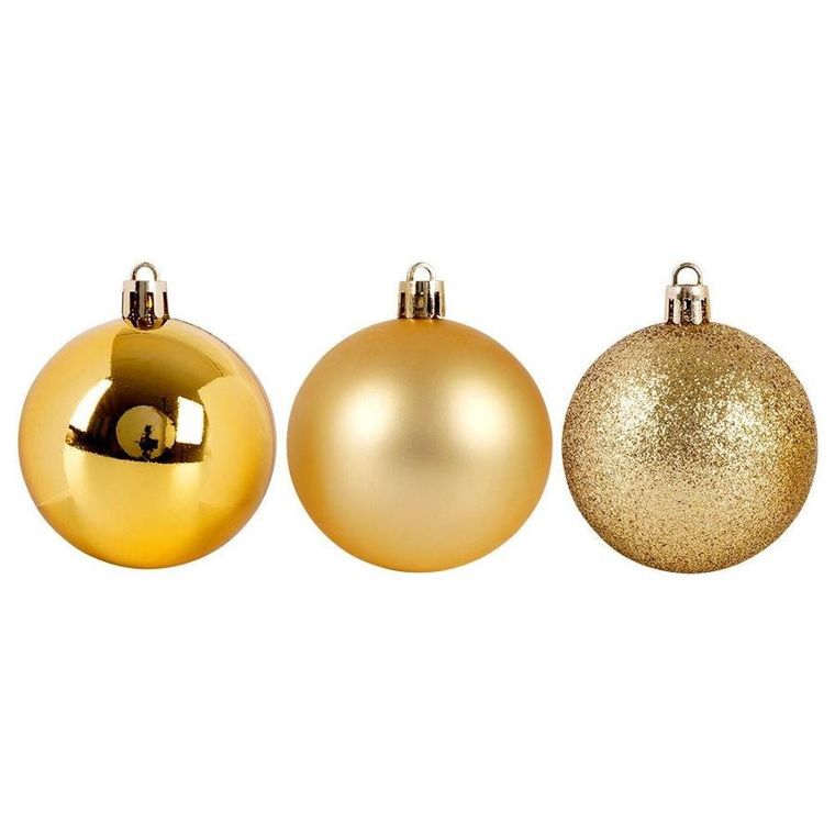 Vilde, bombki choinkowe nietłukące, złote, 12 szt., 6 cm