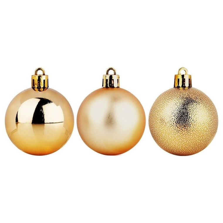 Vilde, bombki choinkowe nietłukące, złote, 5 cm, 10 szt.