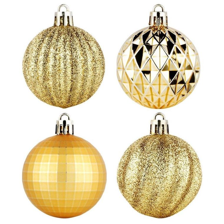 Vilde, bombki choinkowe, nietłukące, złote, 5 cm, 24 szt.