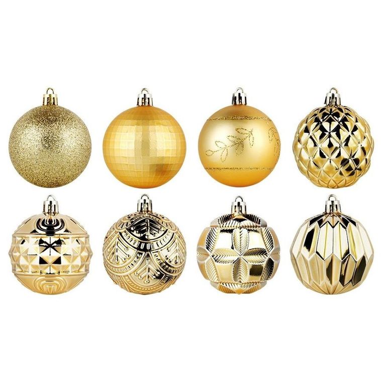 Vilde, bombki choinkowe, nietłukące, złote, 6 cm, 50 szt.