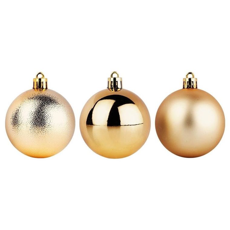 Vilde, bombki choinkowe nietłukące, złote, 6 cm, 9 szt.
