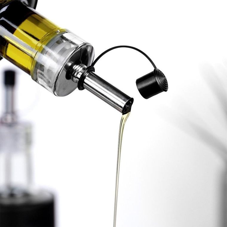 Vilde, butelki na oliwę i ocet, szklane, czarne, 300 ml, 2 szt.