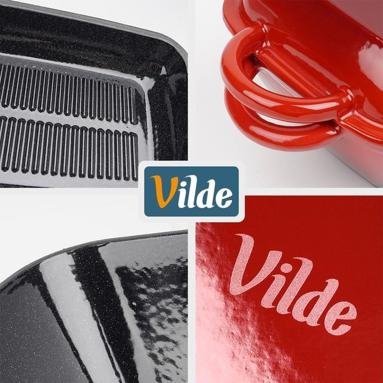 Vilde, Cast Enamel, brytfanna żeliwna emaliowana z pokrywką 2w1, 3,5l