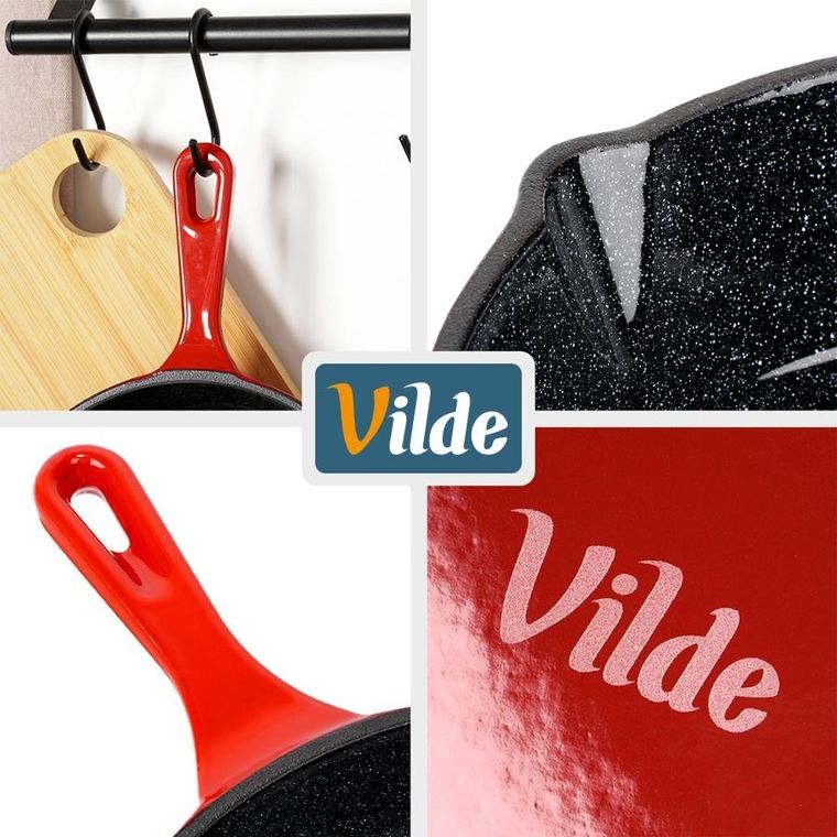 Vilde, Cast Enamel, patelnia żeliwna emaliowana z silikonową nakładką, 25 cm