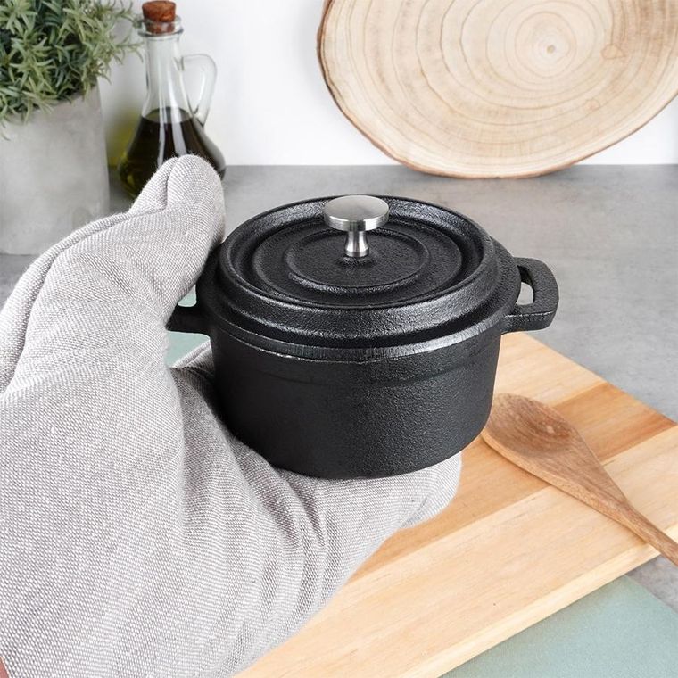 Vilde, Cast Line, garnek do serwowania z pokrywką żeliwny, 10 cm, 250 ml