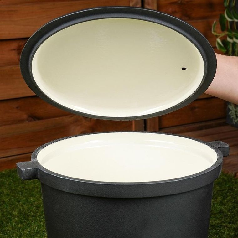 Vilde, Cast Line, kociołek żeliwny emaliowany na nóżkach z pokrywką, 8l