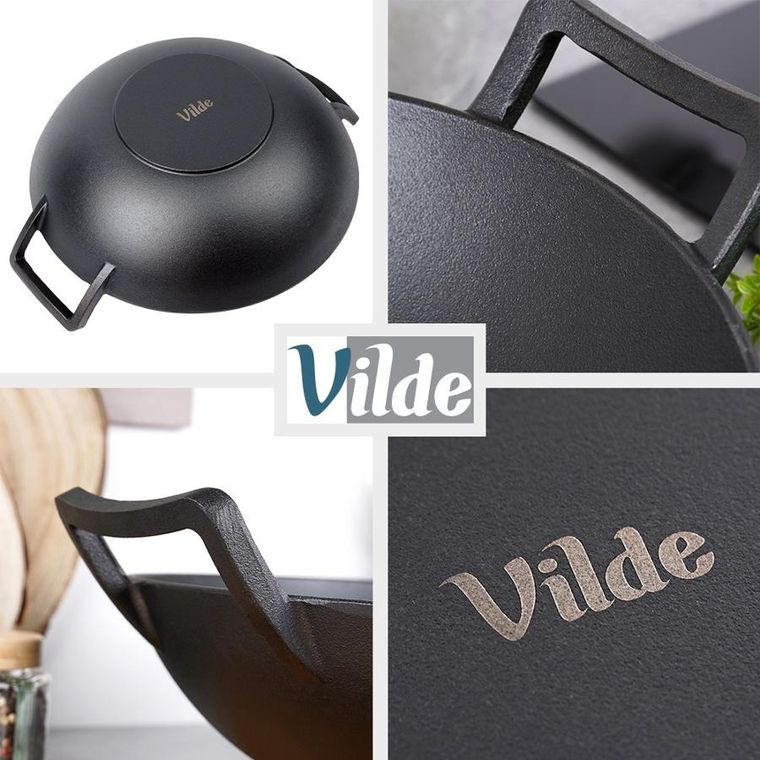 Vilde, Cast Line, patelnia wok, żeliwna, 36 cm