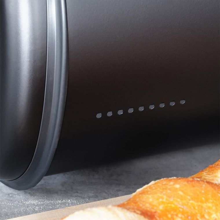 Vilde, chlebak stalowy, czarny, 36-23-14,5 cm