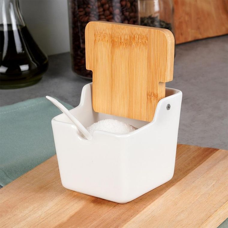 Vilde, cukierniczka ceramiczna, biała, 250 ml