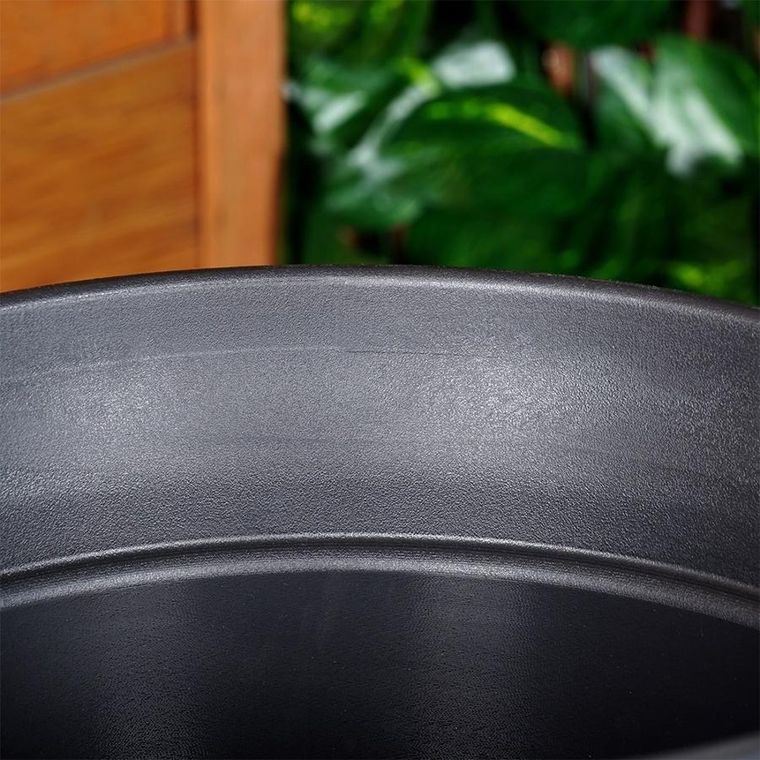 Vilde, doniczka ogrodowa plastikowa, okrągła, czarna, 38-34 cm