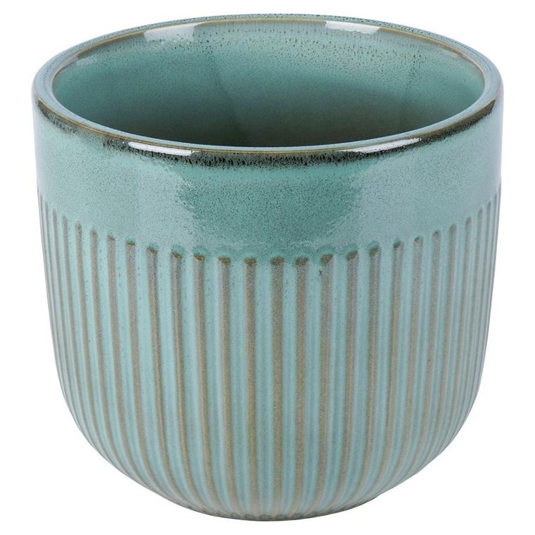 Vilde, doniczka porcelanowa, zielona, 17 cm