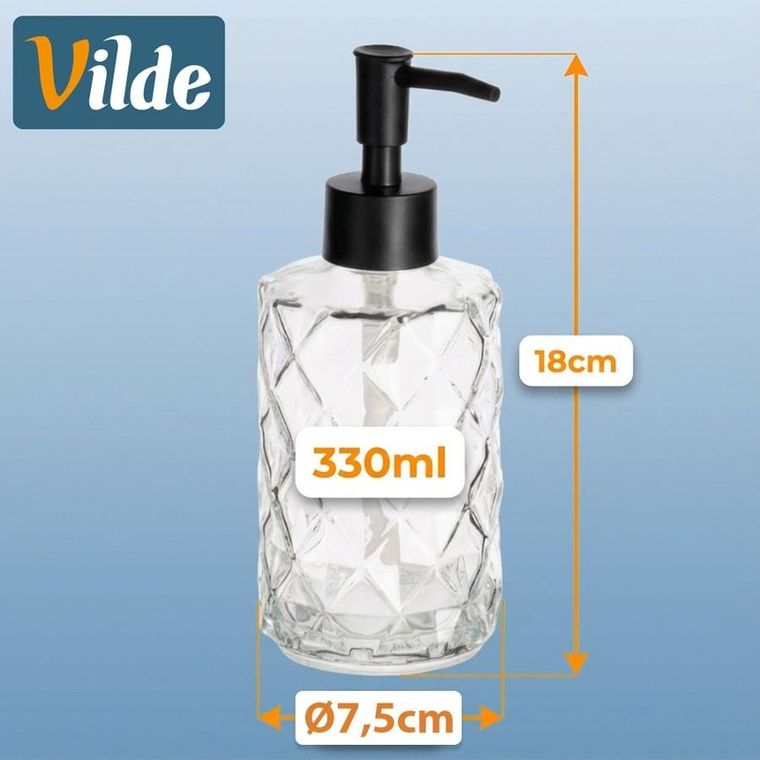 Vilde, dozownik do mydła, szklany, 330 ml