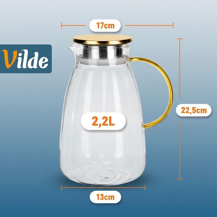 Vilde, dzbanek szklany z pokrywką, 2,2l