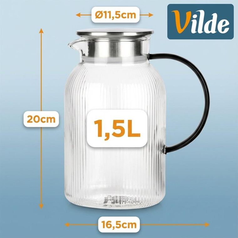 Vilde, dzbanek z pokrywką, szklany, 1,5l