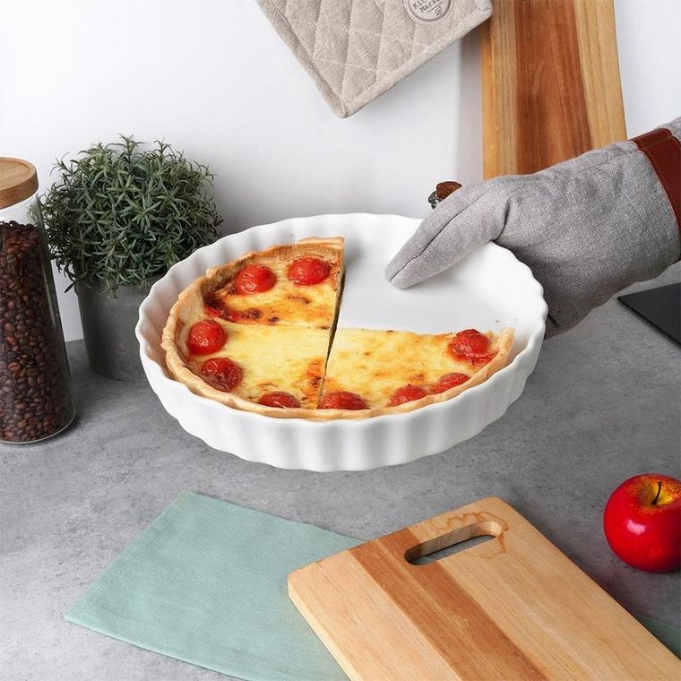 Vilde, forma do tarty ceramiczna, biała, 24,5 cm