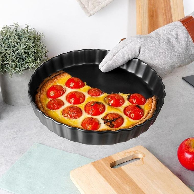 Vilde, forma do tarty ceramiczna, czarna, 24,5 cm