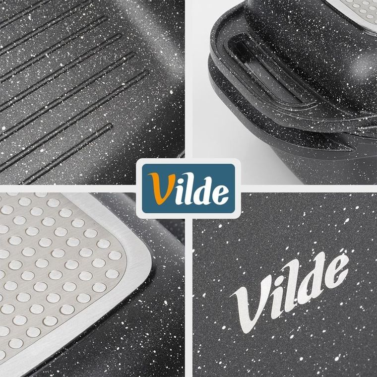 Vilde, Granitica, brytfanna granitowa z pokrywką 2w1, 5,5+2,5l, 40-22,5-16 cm