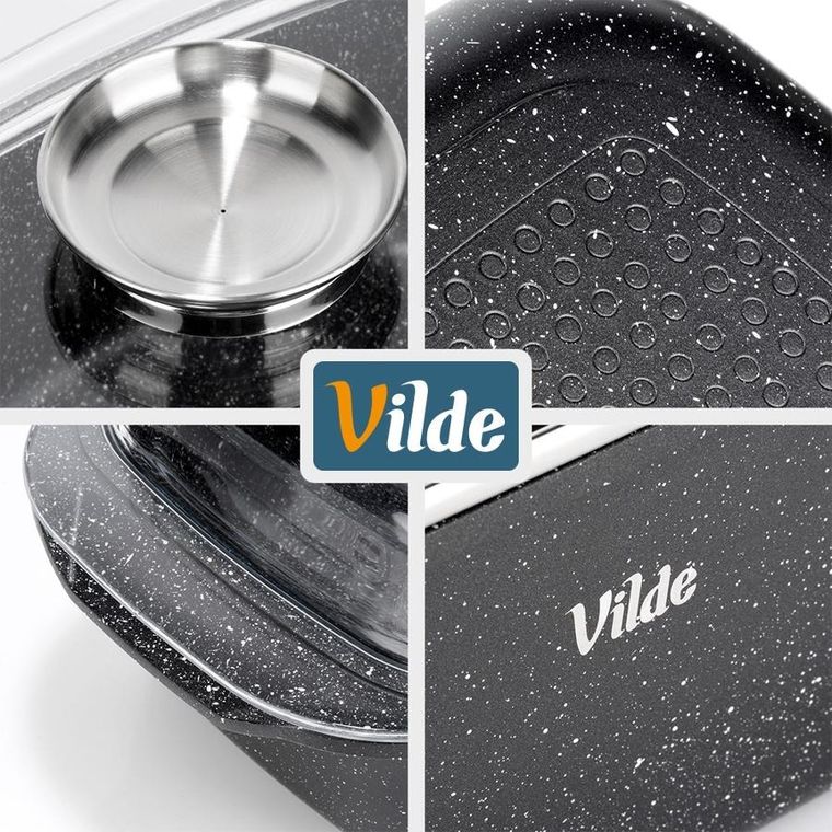 Vilde, Granitica, brytfanna granitowa z pokrywką, 5,4l, 39-22-17,5 cm