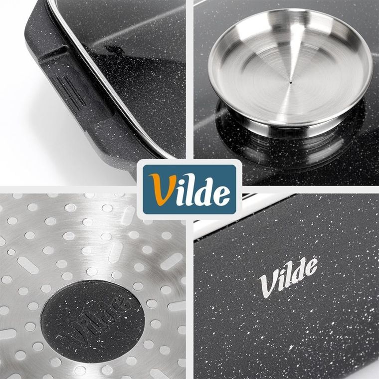 Vilde, Granitica, brytfanna granitowa z pokrywką, 7,5l, 41-26-16 cm