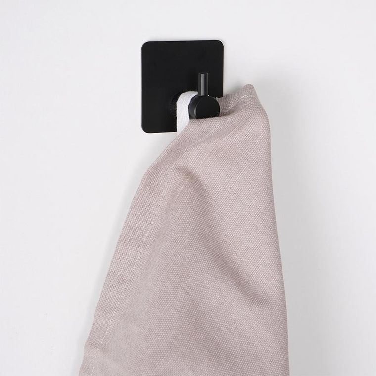 Vilde, haczyk wieszak samoprzylepny, stalowy, czarny, 4 szt.