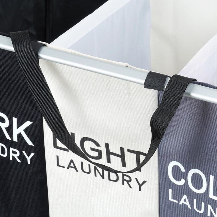 Vilde, kosz na pranie, składany, trzykomorowy, 105l