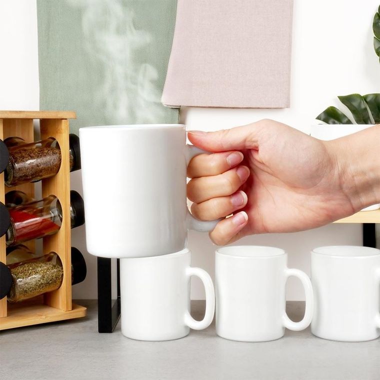 Vilde, kubki szklane, białe, 300 ml, 6 szt.