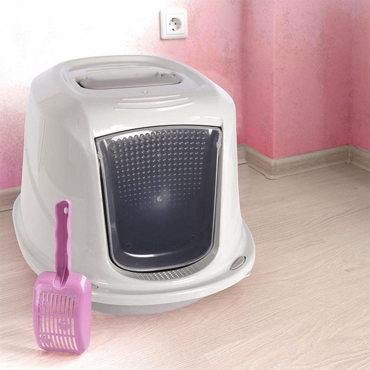 Vilde, kuweta dla zwierząt z filtrem, szara, 45-35-33 cm