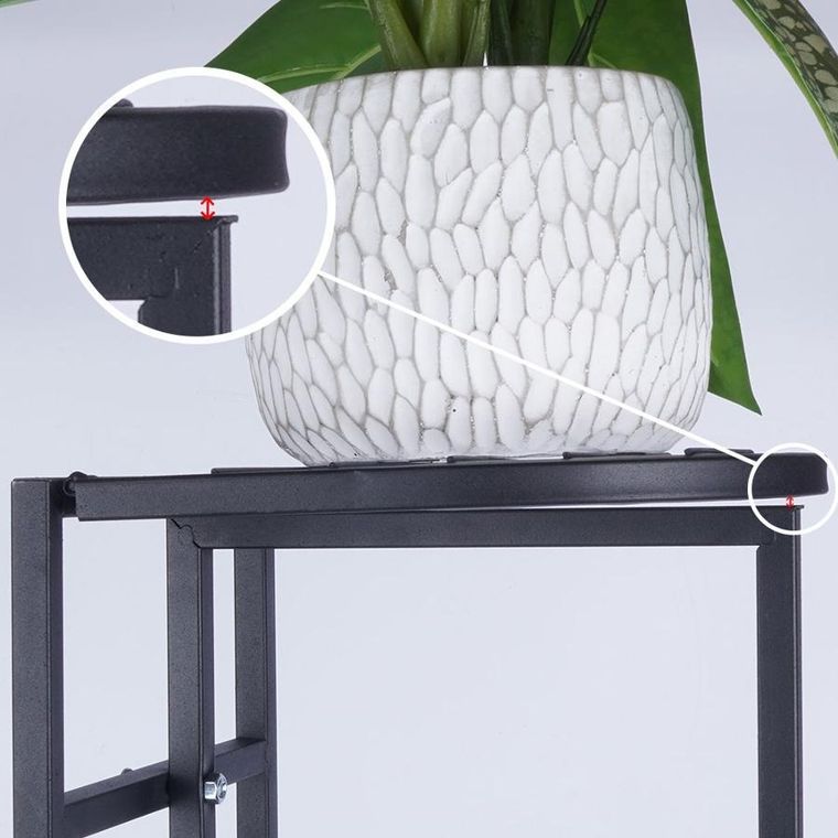 Vilde, kwietnik metalowy 5-poziomowy, czarny, 84,5 cm