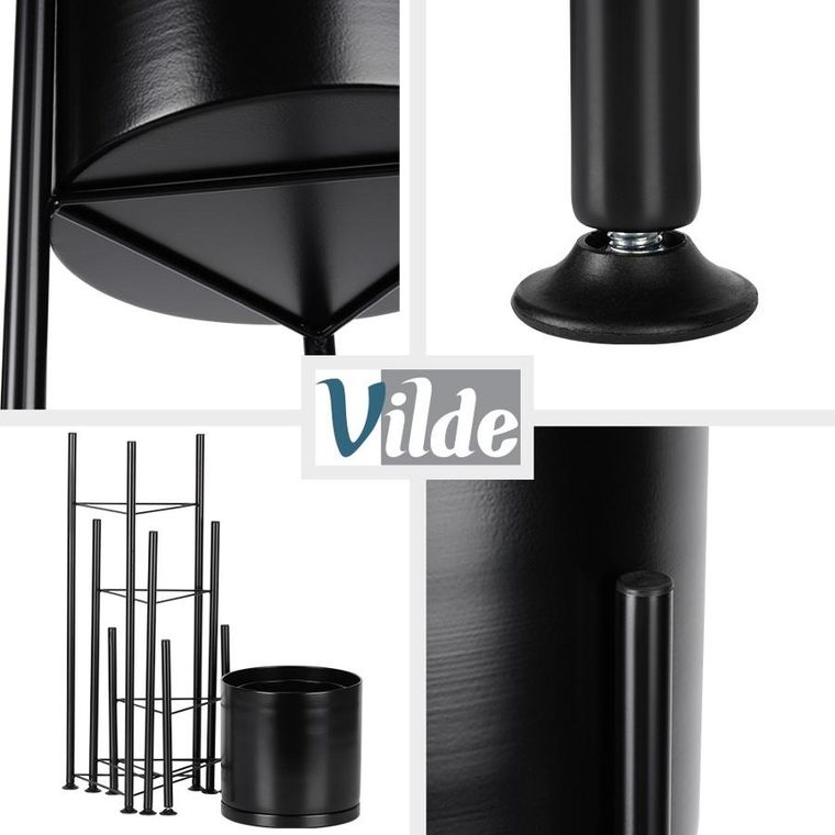 Vilde, kwietnik metalowy, czarny, 3 szt.