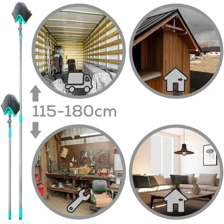 Vilde, miotła teleskopowa do kurzu i pajęczyn, trójkątna, 115-180 cm