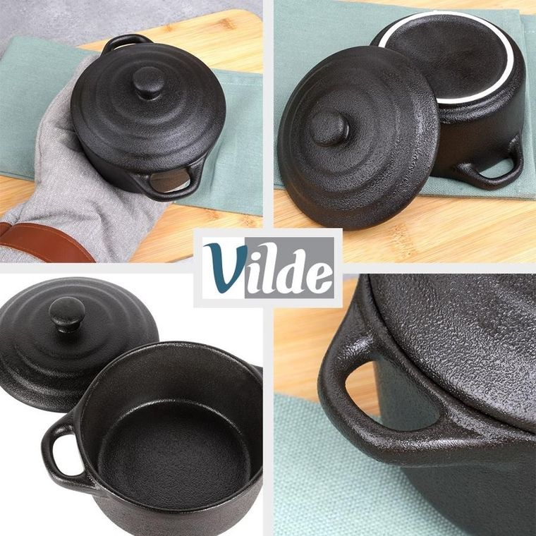 Vilde, miseczka do zapiekania, porcelanowa z pokrywką, 450 ml