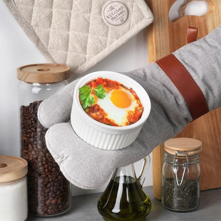 Vilde, miseczki do zapiekania ceramiczne, białe, 260 ml, 6 szt.