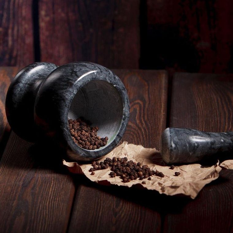 Vilde, moździerz granitowy z tłuczkiem, 11 cm